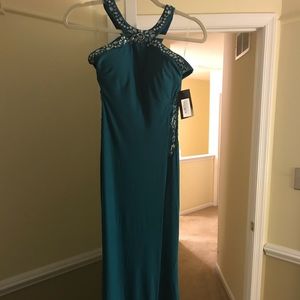 NWT Sexydresses “In the spotlight” teal maxi gown